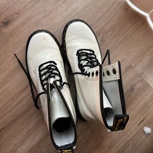 Dr. Martens White Leather Women Boots